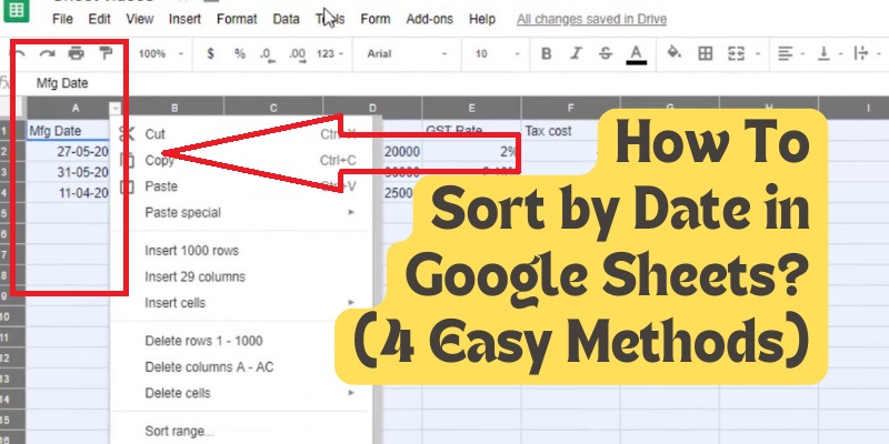 How To Sort by Date in Google Sheets
